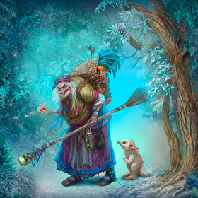 Баба Яга в голубом лесу